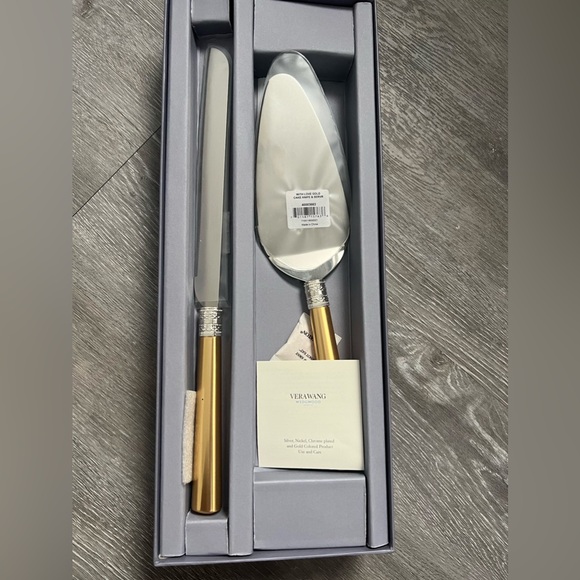 Vera Wang with love gold cake knife & server - Picture 1 of 4